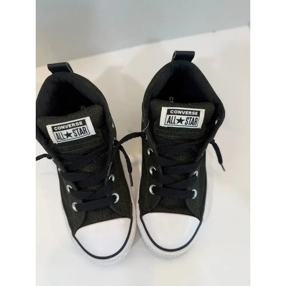 Olive Green Converse All Star Mesh High Top Sneakers Kids Youth Shoes